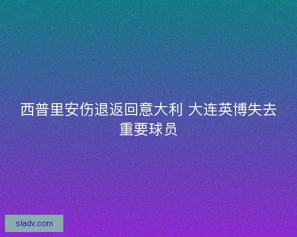 西普里安伤退返回意大利 大连英博失去重要球员